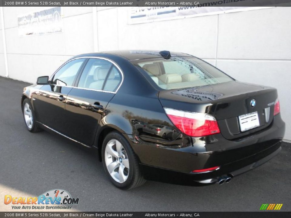2008 BMW 5 Series 528i Sedan Jet Black / Cream Beige Dakota Leather Photo #3