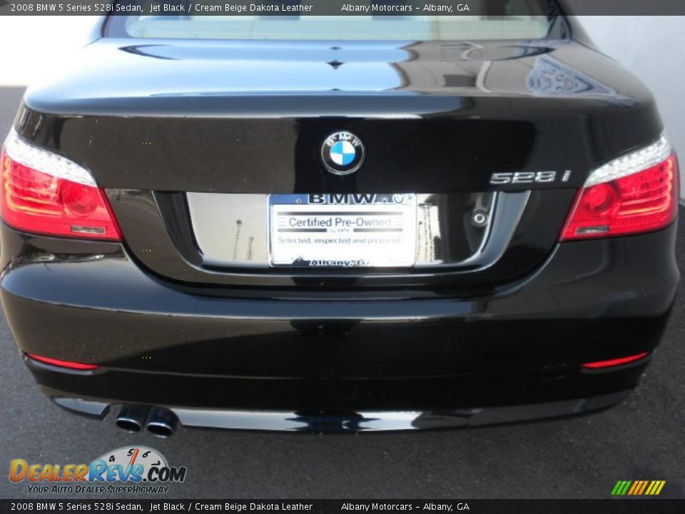 2008 BMW 5 Series 528i Sedan Jet Black / Cream Beige Dakota Leather Photo #4