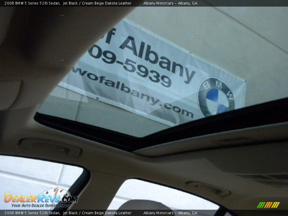 2008 BMW 5 Series 528i Sedan Jet Black / Cream Beige Dakota Leather Photo #11