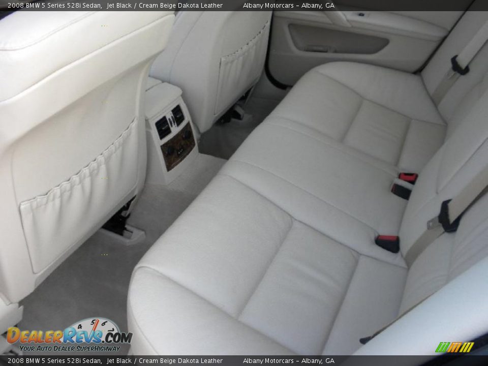 2008 BMW 5 Series 528i Sedan Jet Black / Cream Beige Dakota Leather Photo #12