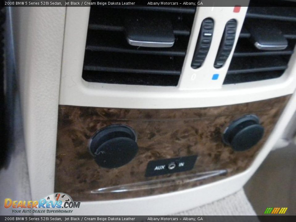 2008 BMW 5 Series 528i Sedan Jet Black / Cream Beige Dakota Leather Photo #13