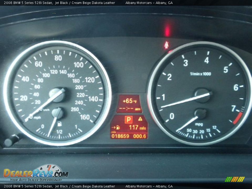 2008 BMW 5 Series 528i Sedan Jet Black / Cream Beige Dakota Leather Photo #16