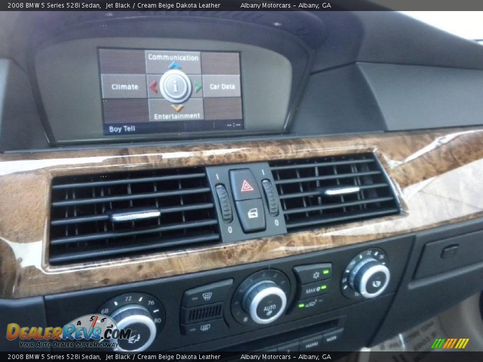 2008 BMW 5 Series 528i Sedan Jet Black / Cream Beige Dakota Leather Photo #19