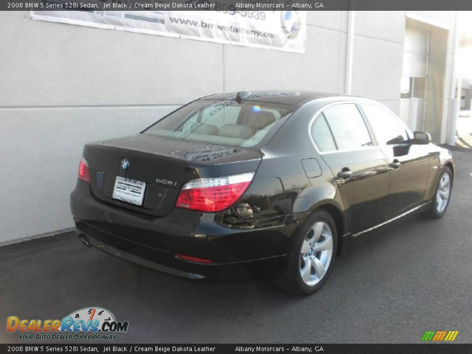 2008 BMW 5 Series 528i Sedan Jet Black / Cream Beige Dakota Leather Photo #22