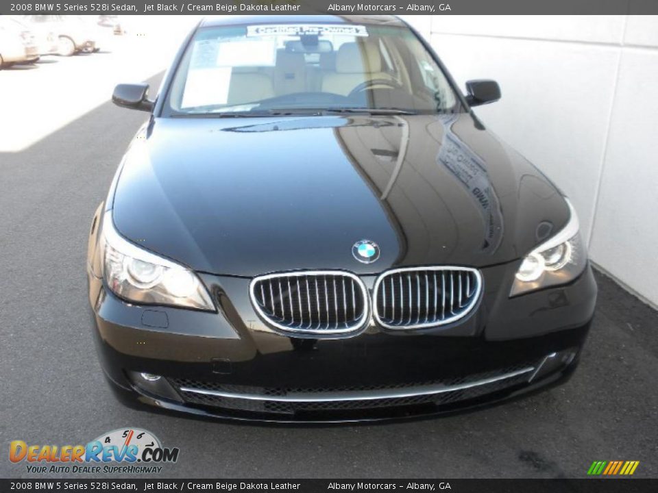 2008 BMW 5 Series 528i Sedan Jet Black / Cream Beige Dakota Leather Photo #25