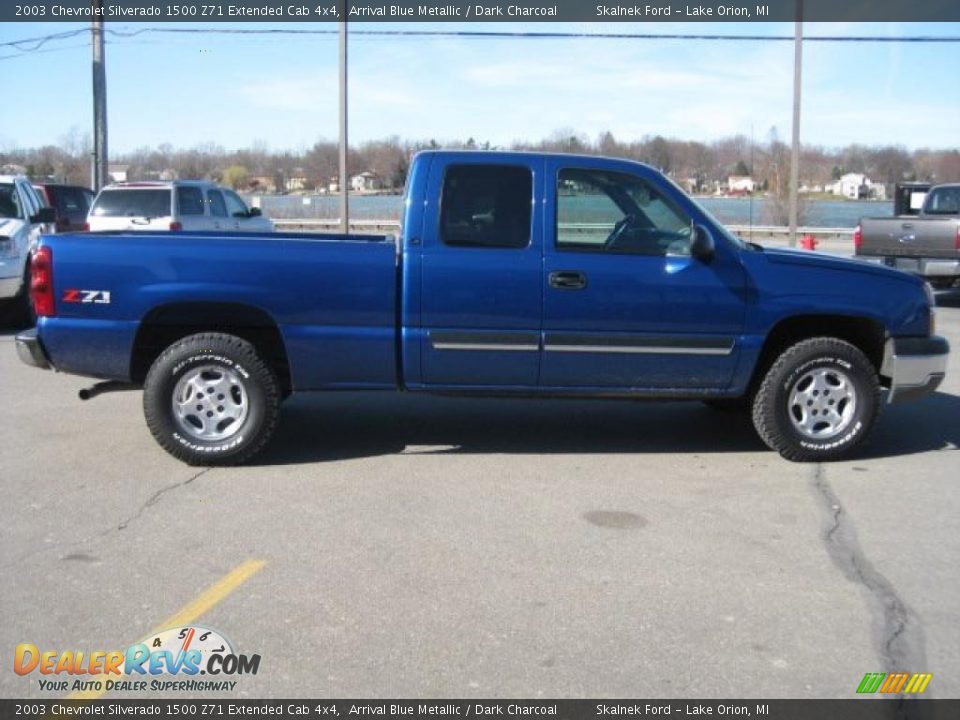 2003 Chevrolet Silverado 1500 Z71 Extended Cab 4x4 Arrival Blue Metallic / Dark Charcoal Photo #7