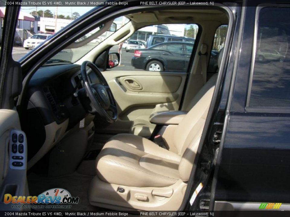 2004 Mazda Tribute ES V6 4WD Mystic Black / Medium Pebble Beige Photo #10