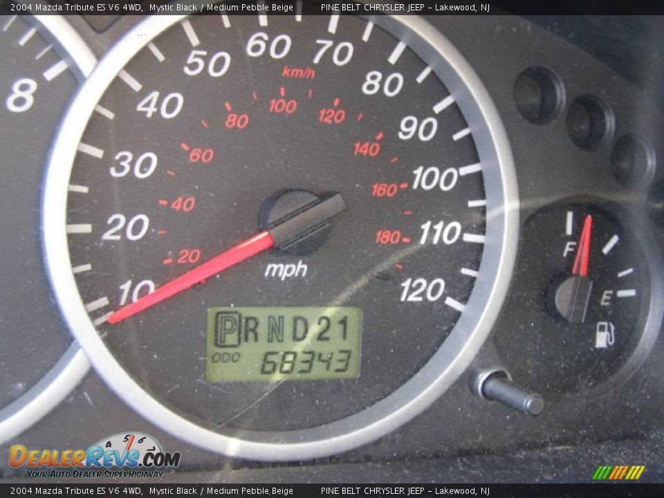 2004 Mazda Tribute ES V6 4WD Mystic Black / Medium Pebble Beige Photo #15