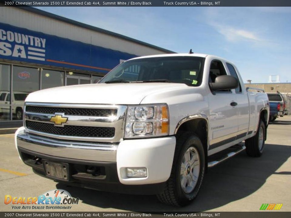 2007 Chevrolet Silverado 1500 LT Extended Cab 4x4 Summit White / Ebony Black Photo #2