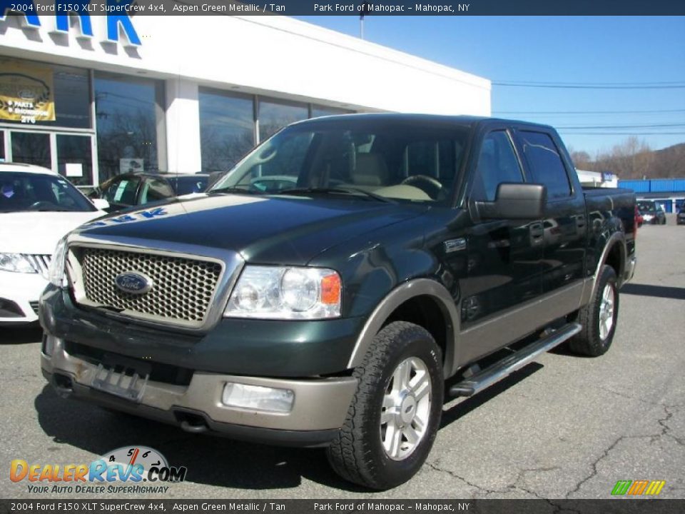 2004 Ford F150 XLT SuperCrew 4x4 Aspen Green Metallic / Tan Photo #1