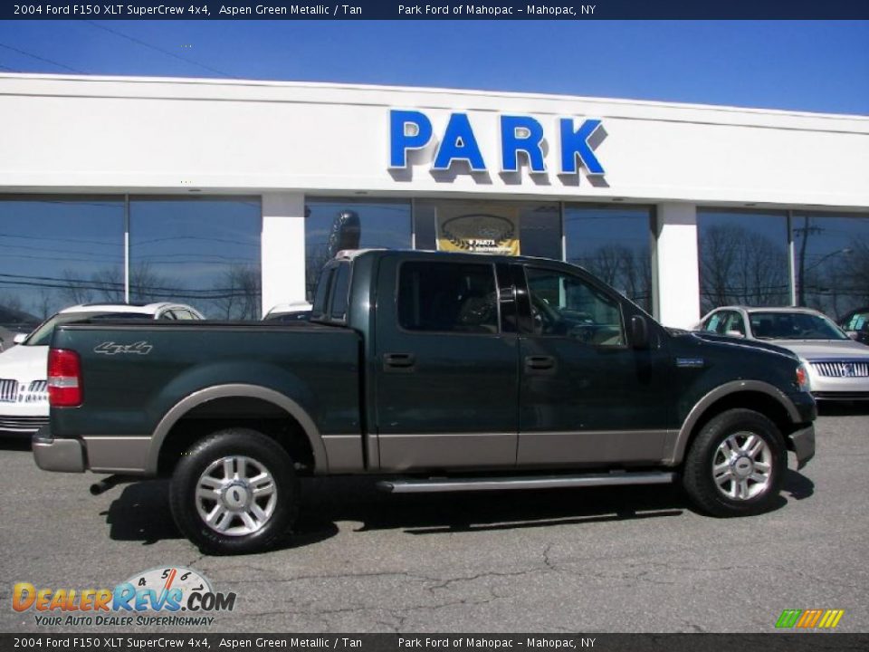 2004 Ford F150 XLT SuperCrew 4x4 Aspen Green Metallic / Tan Photo #23