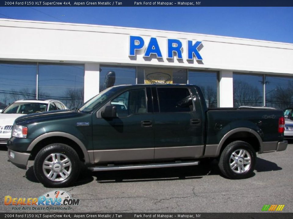 2004 Ford F150 XLT SuperCrew 4x4 Aspen Green Metallic / Tan Photo #26