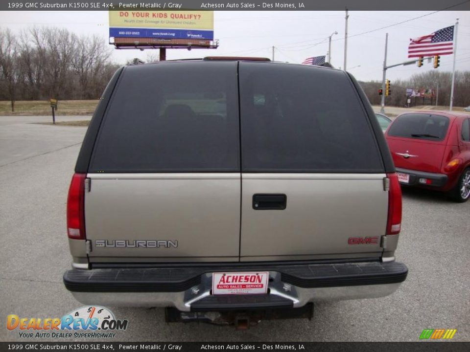 1999 GMC Suburban K1500 SLE 4x4 Pewter Metallic / Gray Photo #4