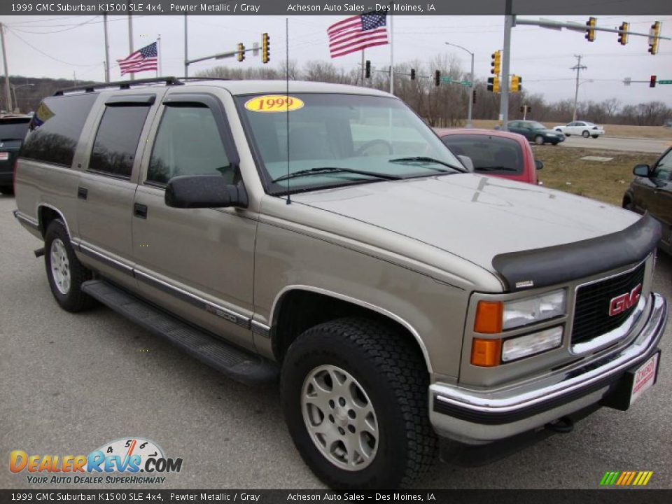1999 GMC Suburban K1500 SLE 4x4 Pewter Metallic / Gray Photo #7