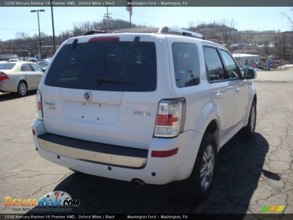 2008 Mercury Mariner V6 Premier 4WD Oxford White / Black Photo #4