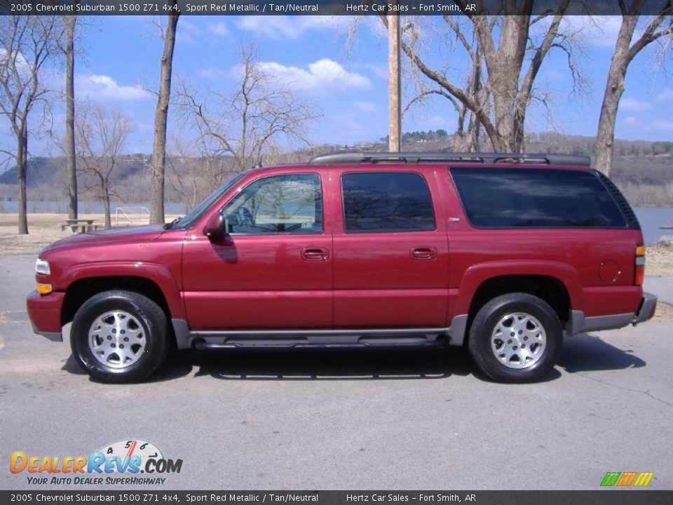 2005 Chevrolet Suburban 1500 Z71 4x4 Sport Red Metallic / Tan/Neutral Photo #2