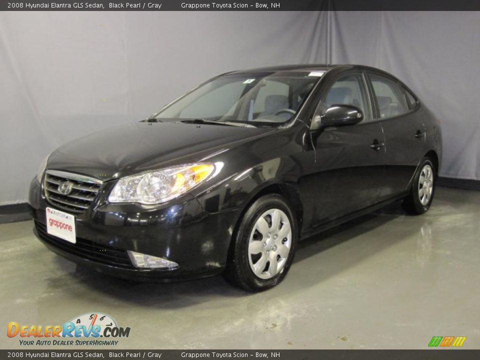2008 Hyundai Elantra GLS Sedan Black Pearl / Gray Photo #1