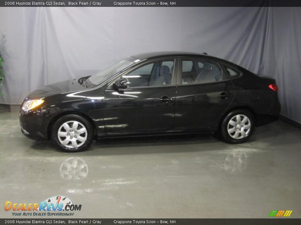2008 Hyundai Elantra GLS Sedan Black Pearl / Gray Photo #2