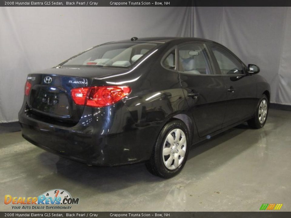 2008 Hyundai Elantra GLS Sedan Black Pearl / Gray Photo #3