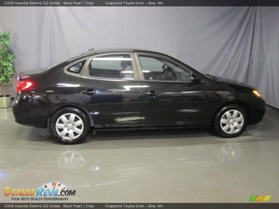 2008 Hyundai Elantra GLS Sedan Black Pearl / Gray Photo #4
