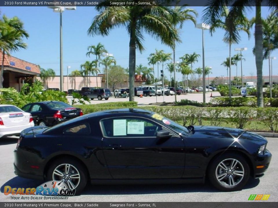 2010 Ford Mustang V6 Premium Coupe Black / Saddle Photo #2