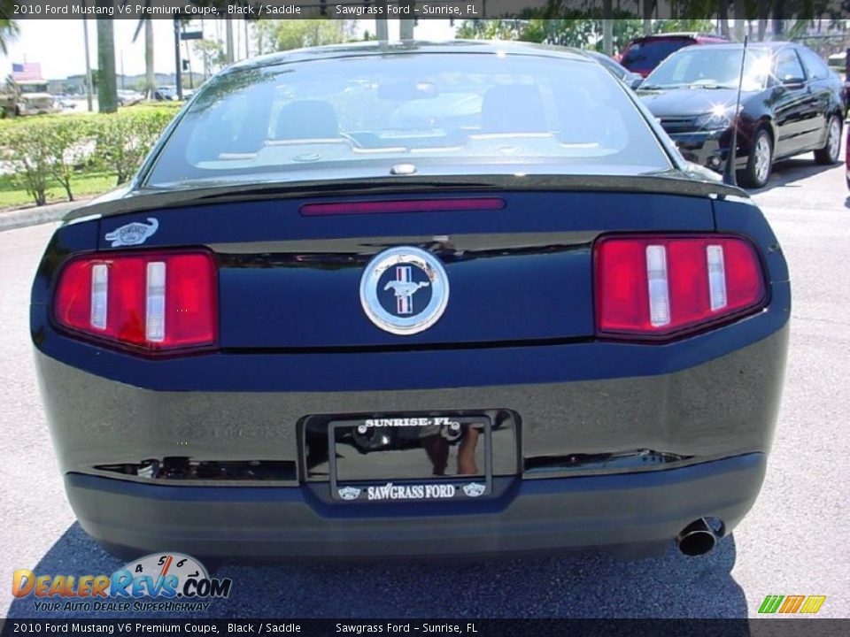 2010 Ford Mustang V6 Premium Coupe Black / Saddle Photo #4