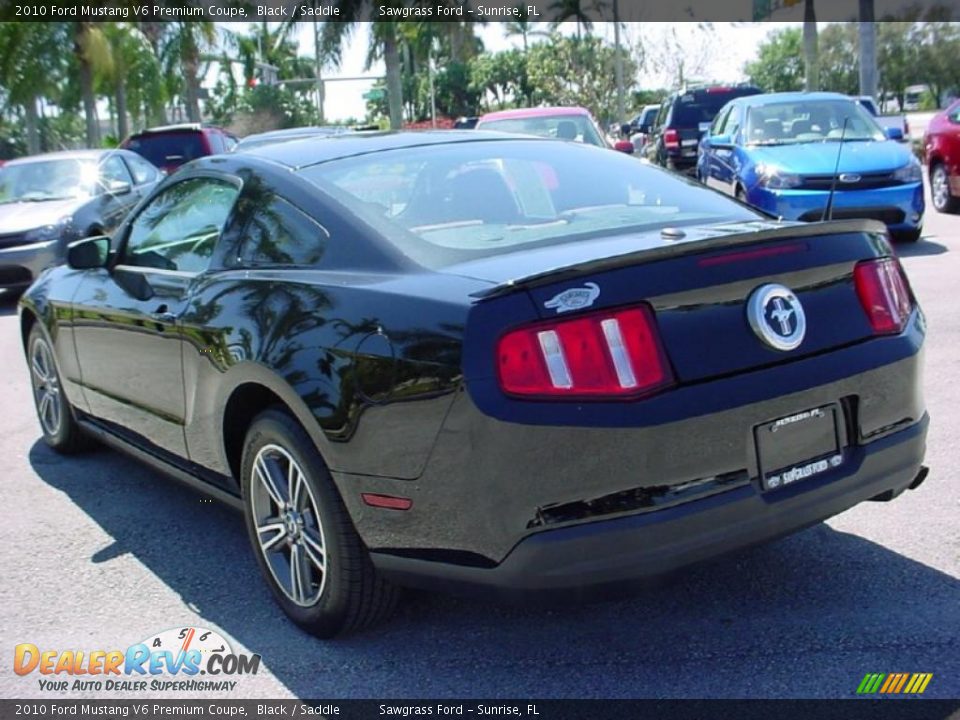 2010 Ford Mustang V6 Premium Coupe Black / Saddle Photo #5