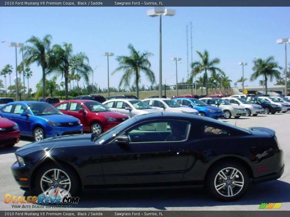 2010 Ford Mustang V6 Premium Coupe Black / Saddle Photo #6