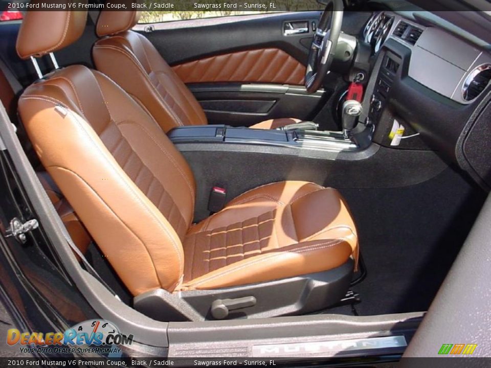 2010 Ford Mustang V6 Premium Coupe Black / Saddle Photo #11