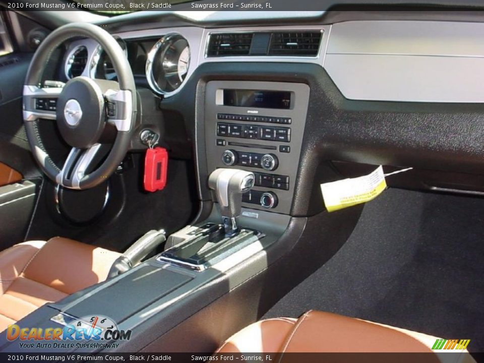 2010 Ford Mustang V6 Premium Coupe Black / Saddle Photo #13