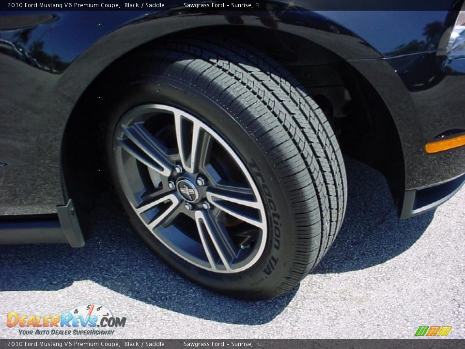 2010 Ford Mustang V6 Premium Coupe Black / Saddle Photo #14