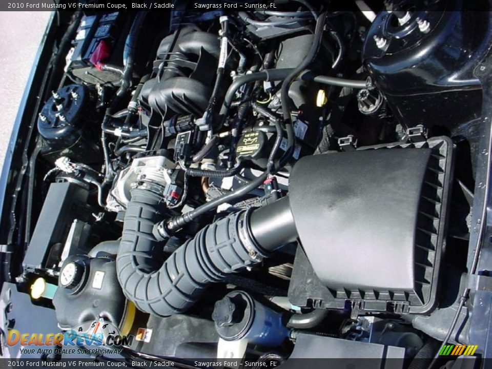 2010 Ford Mustang V6 Premium Coupe Black / Saddle Photo #15