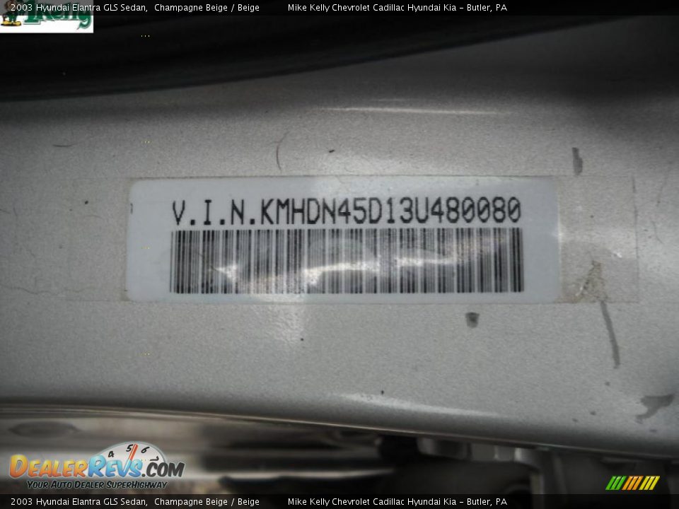 2003 Hyundai Elantra GLS Sedan Champagne Beige / Beige Photo #10