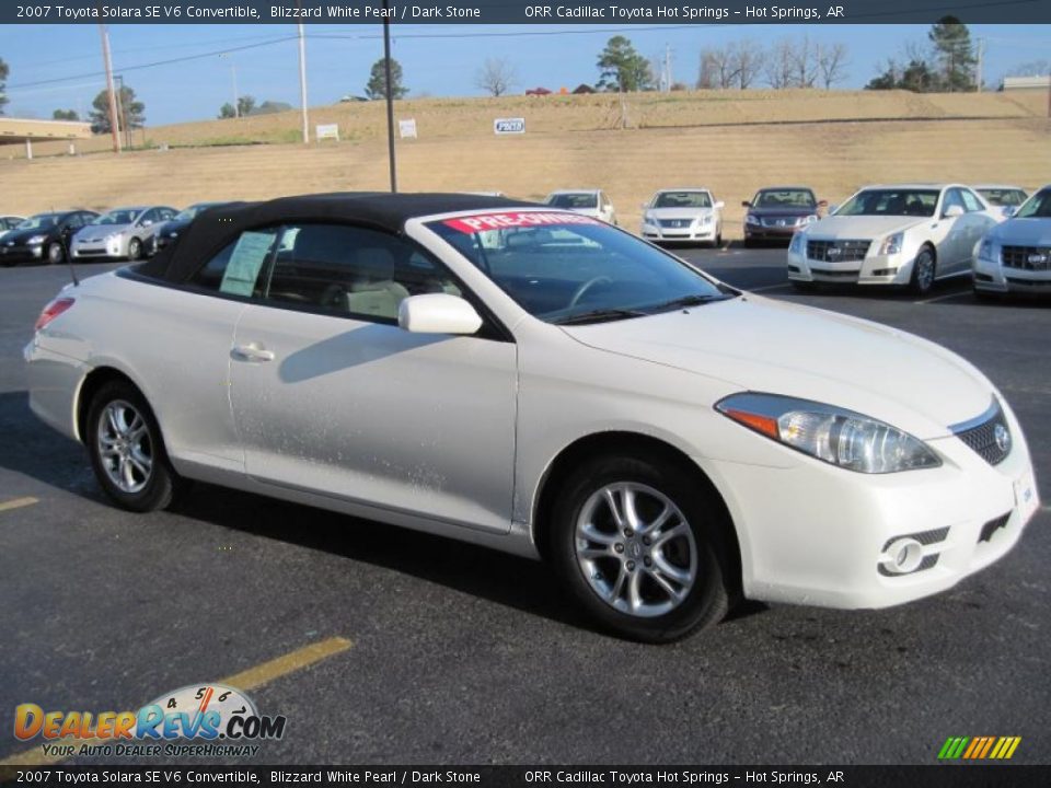 2007 Toyota Solara SE V6 Convertible Blizzard White Pearl / Dark Stone Photo #2
