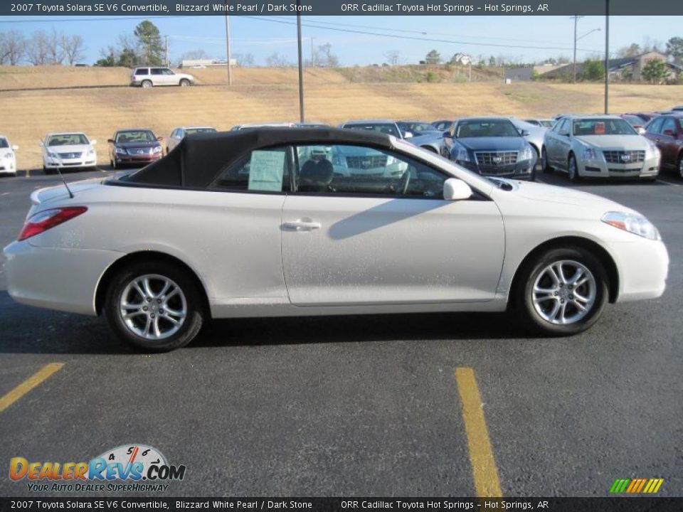 2007 Toyota Solara SE V6 Convertible Blizzard White Pearl / Dark Stone Photo #3