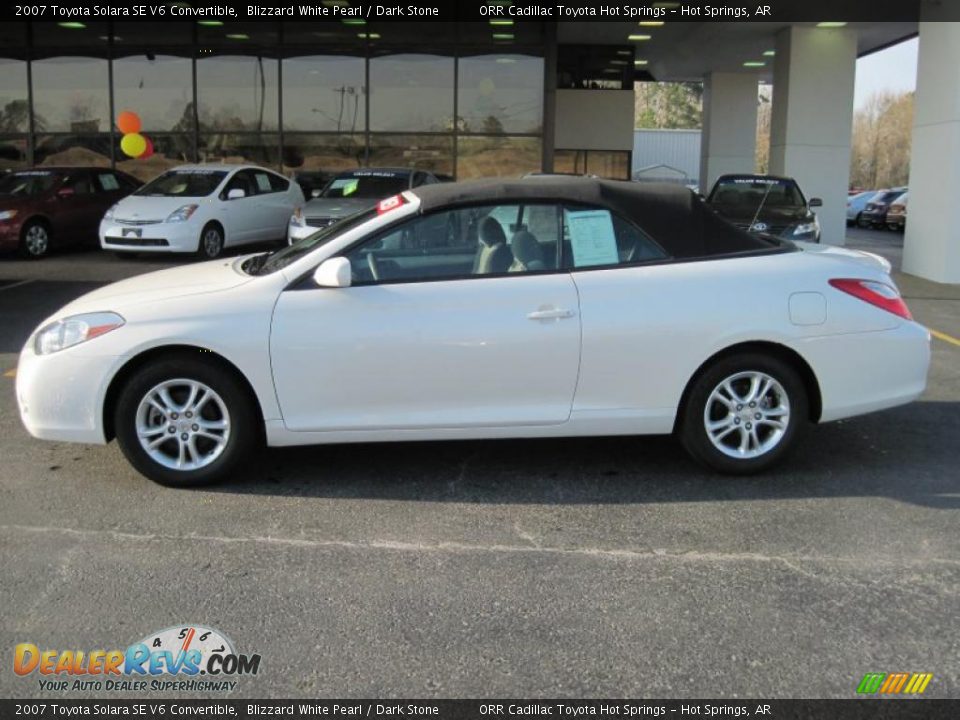2007 Toyota Solara SE V6 Convertible Blizzard White Pearl / Dark Stone Photo #4