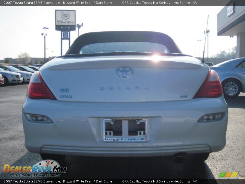2007 Toyota Solara SE V6 Convertible Blizzard White Pearl / Dark Stone Photo #6