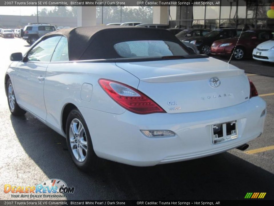 2007 Toyota Solara SE V6 Convertible Blizzard White Pearl / Dark Stone Photo #8