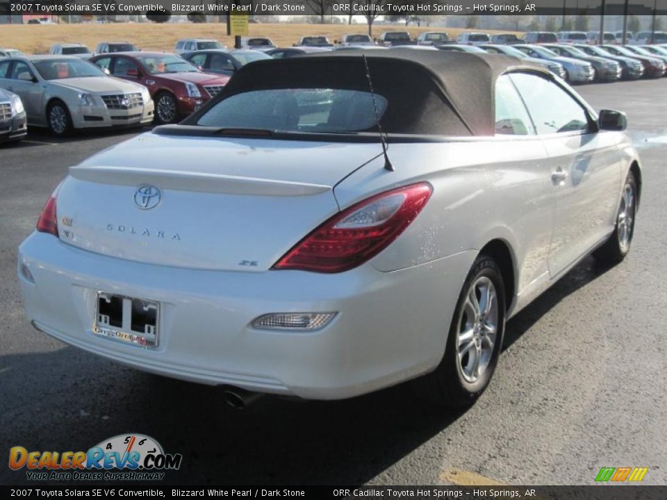 2007 Toyota Solara SE V6 Convertible Blizzard White Pearl / Dark Stone Photo #9