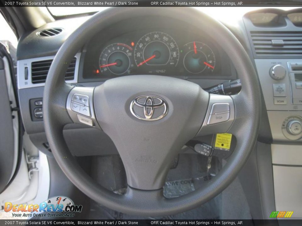 2007 Toyota Solara SE V6 Convertible Blizzard White Pearl / Dark Stone Photo #12