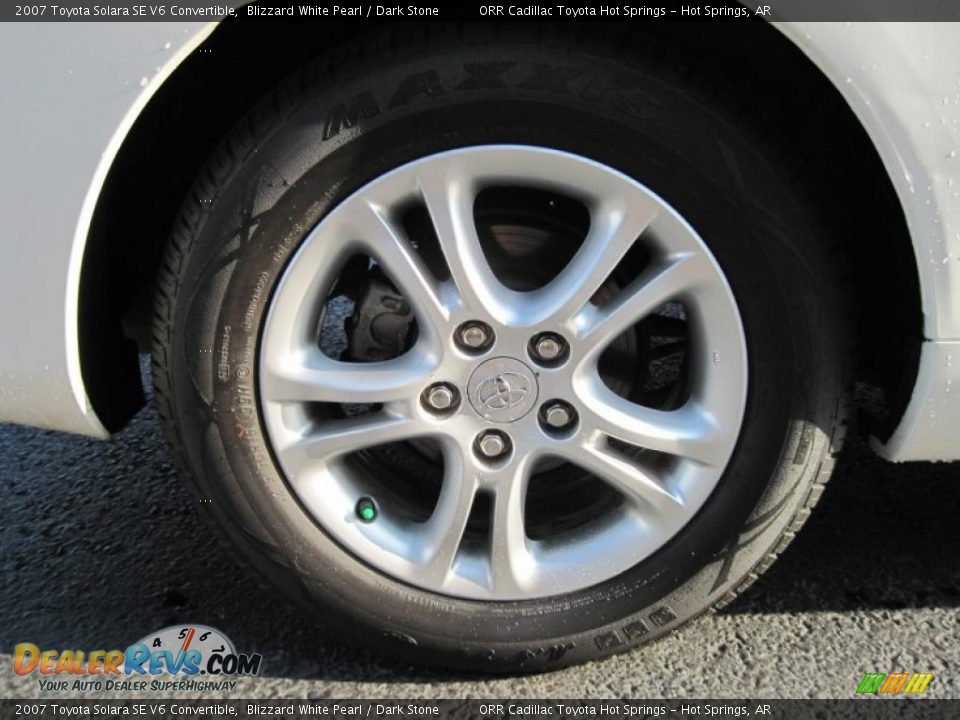 2007 Toyota Solara SE V6 Convertible Blizzard White Pearl / Dark Stone Photo #14