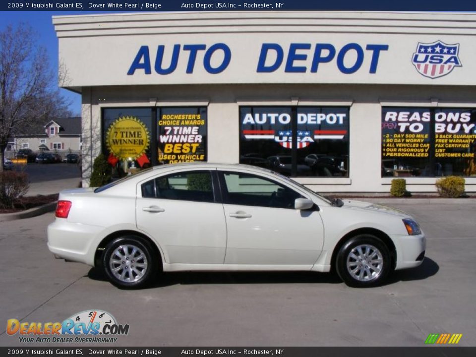 2009 Mitsubishi Galant ES Dover White Pearl / Beige Photo #1
