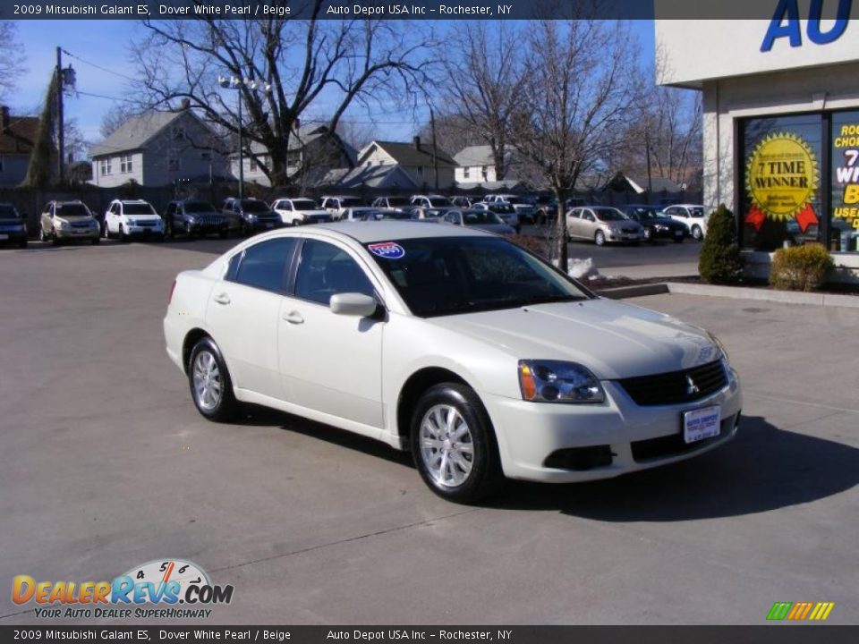 2009 Mitsubishi Galant ES Dover White Pearl / Beige Photo #2