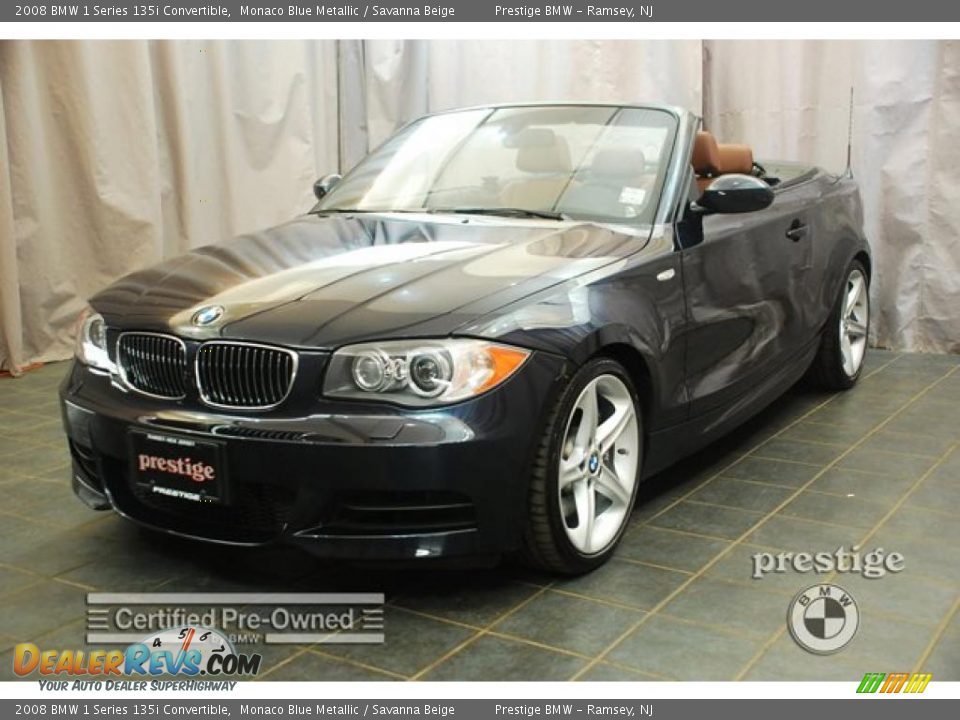 2008 BMW 1 Series 135i Convertible Monaco Blue Metallic / Savanna Beige Photo #1