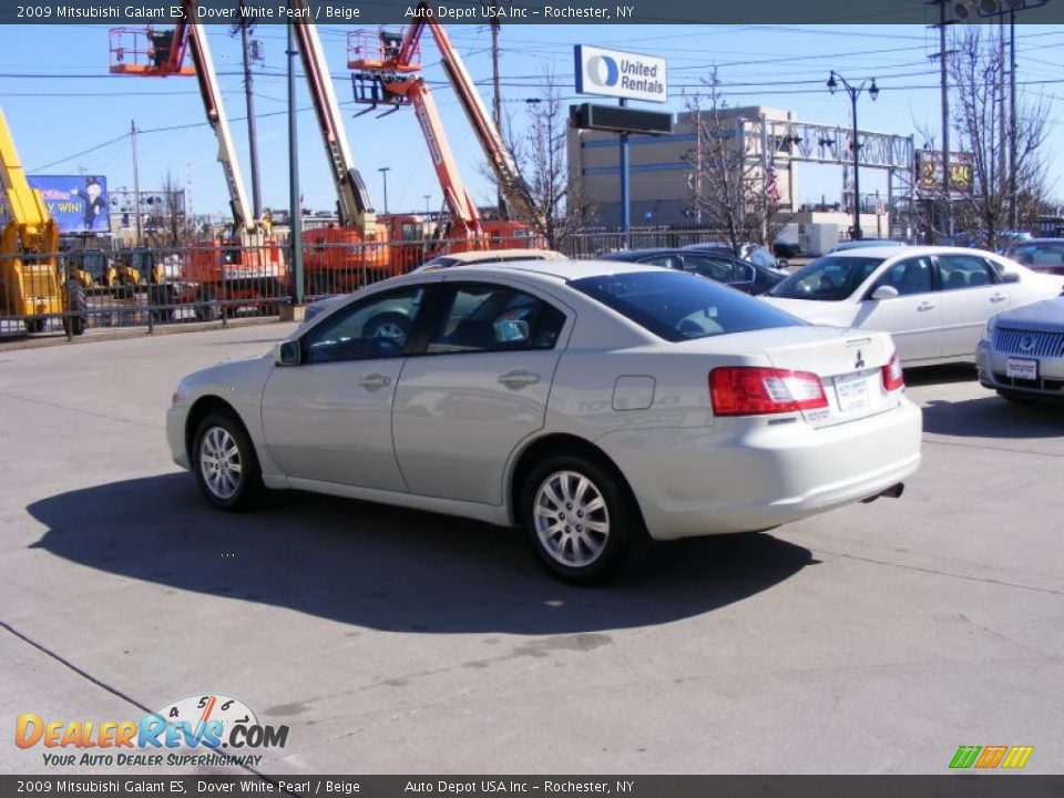 2009 Mitsubishi Galant ES Dover White Pearl / Beige Photo #6