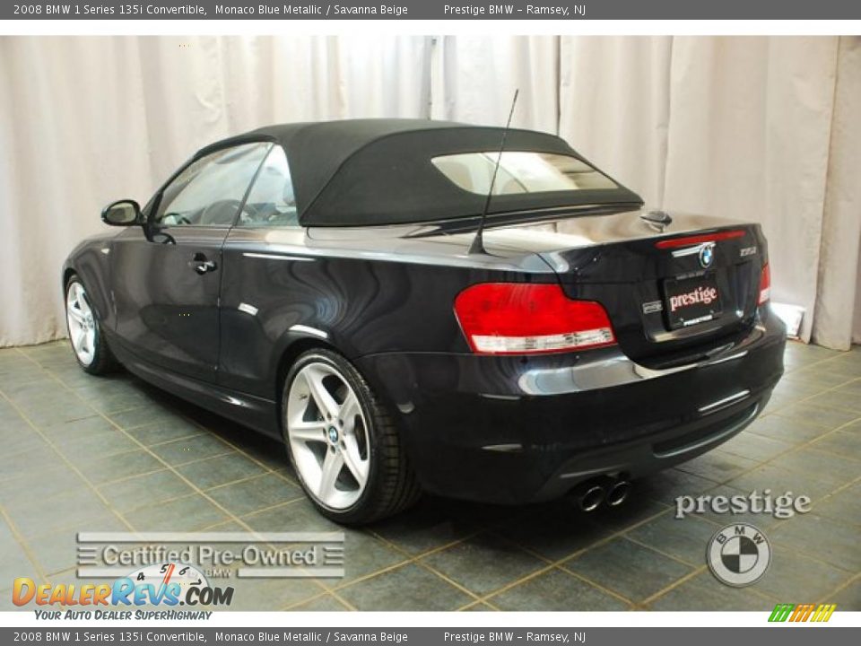 2008 BMW 1 Series 135i Convertible Monaco Blue Metallic / Savanna Beige Photo #4