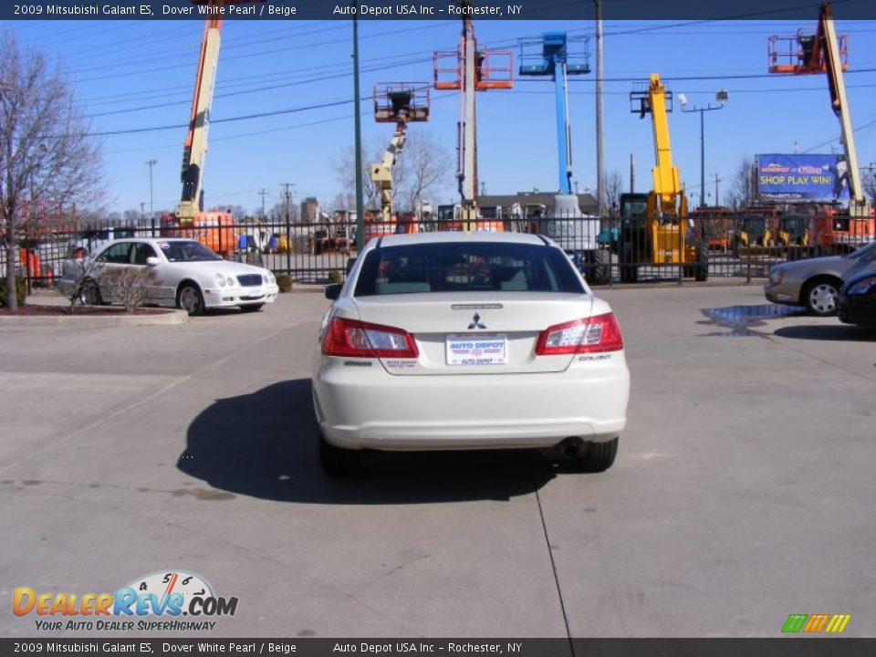2009 Mitsubishi Galant ES Dover White Pearl / Beige Photo #7