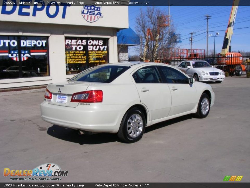 2009 Mitsubishi Galant ES Dover White Pearl / Beige Photo #8