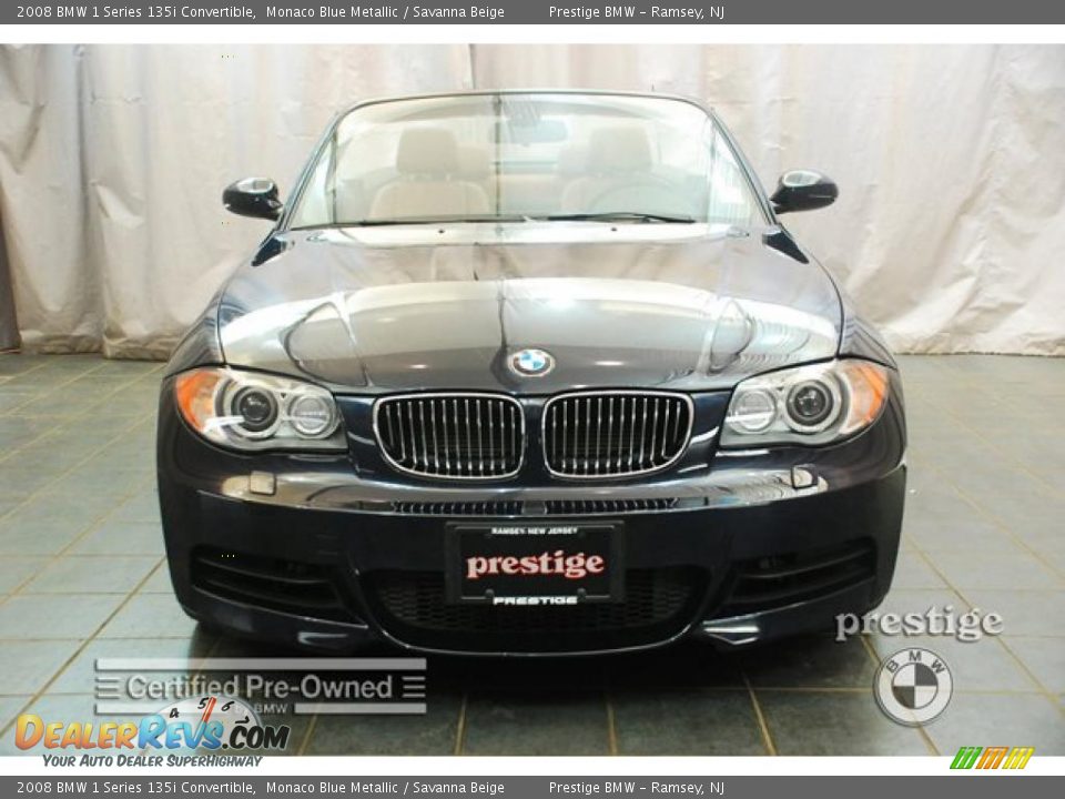 2008 BMW 1 Series 135i Convertible Monaco Blue Metallic / Savanna Beige Photo #7
