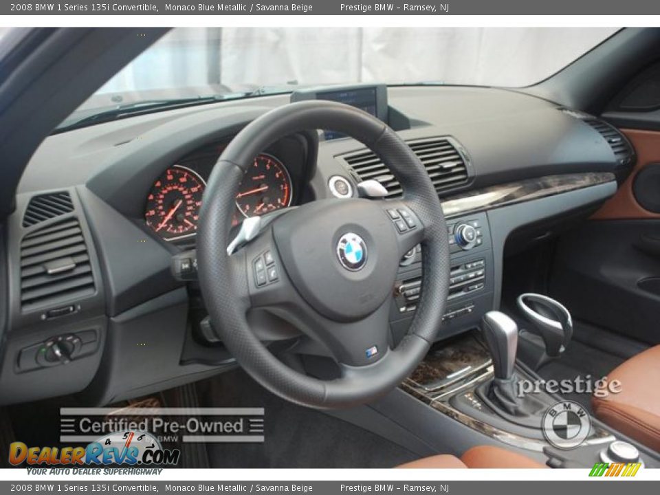 2008 BMW 1 Series 135i Convertible Monaco Blue Metallic / Savanna Beige Photo #11